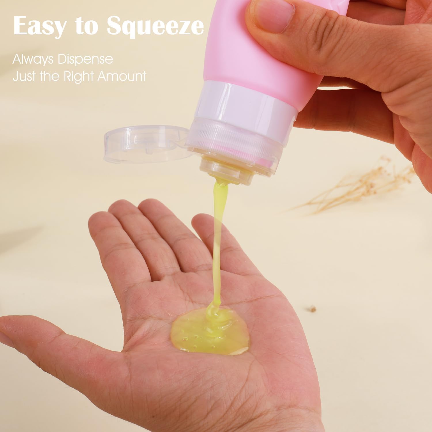 GLAMFIELDS Travel Bottles for Toiletries, Silicone Containers 3oz Size Leak Proof for Shampoo,Easy to Squeeze and Portable, TSA Approved Essentials for Traveling with Labels (4 Pack) Macaron - Image 3