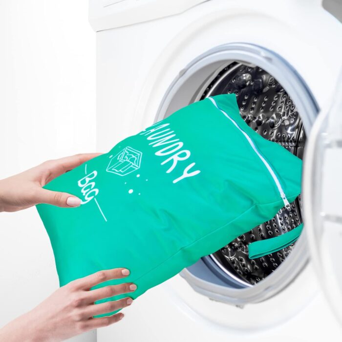 2 Pcs Large Travel Laundry Bag Waterproof Wet Dry Bag Washable Dirty Clothes Bag Bathing Suit Workout Bag for Gym Clothes Laundry Wet Clothes Swimming Yoga - Image 5