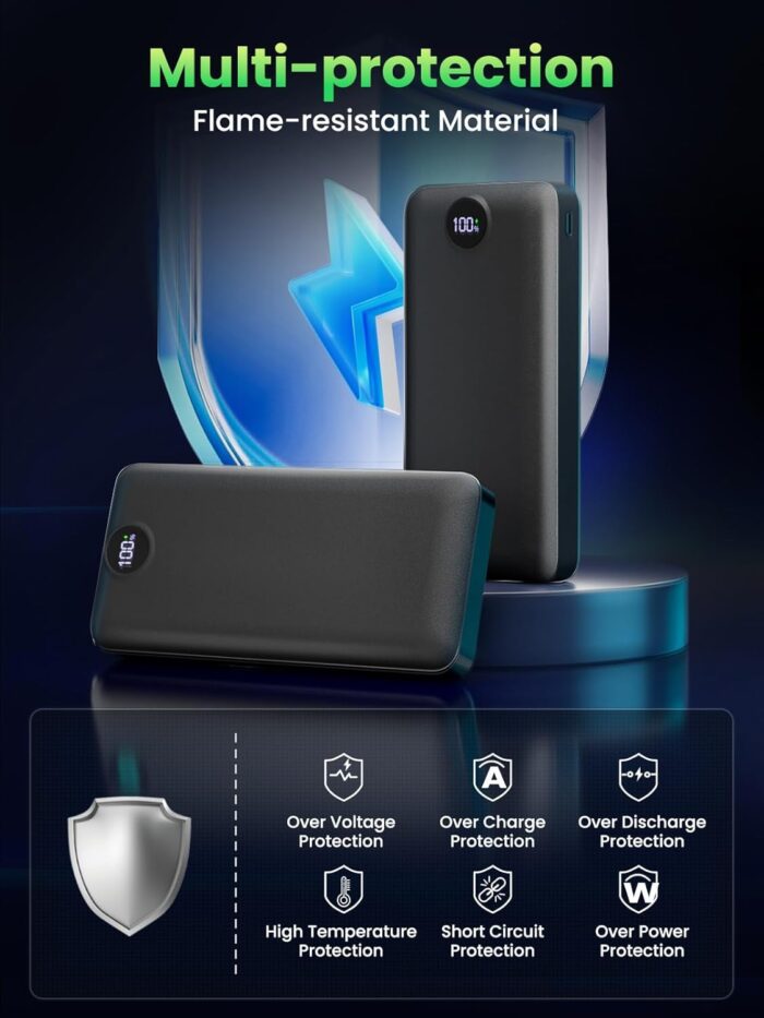 Power Bank Fast Charging 50000mAh 22.5W Portable Charger USB C Quick Charge with 3 Outputs & 2 Inputs LED Display Huge Capacity External Battery Pack for iPhone, Samsung, iPad etc - Image 8