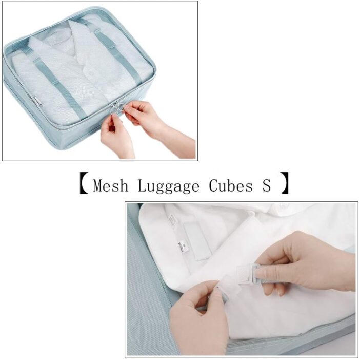 PROMUN Travel Packing Cubes, 6 Set Luggage Organizer with Laundry Bag, Luggage Compression Pouches, Waterproof and Rip Resistance(Blue) - Image 4