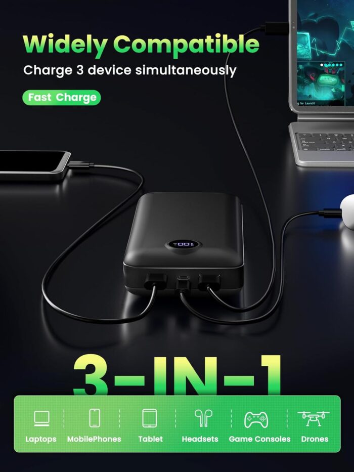 Power Bank Fast Charging 50000mAh 22.5W Portable Charger USB C Quick Charge with 3 Outputs & 2 Inputs LED Display Huge Capacity External Battery Pack for iPhone, Samsung, iPad etc - Image 6