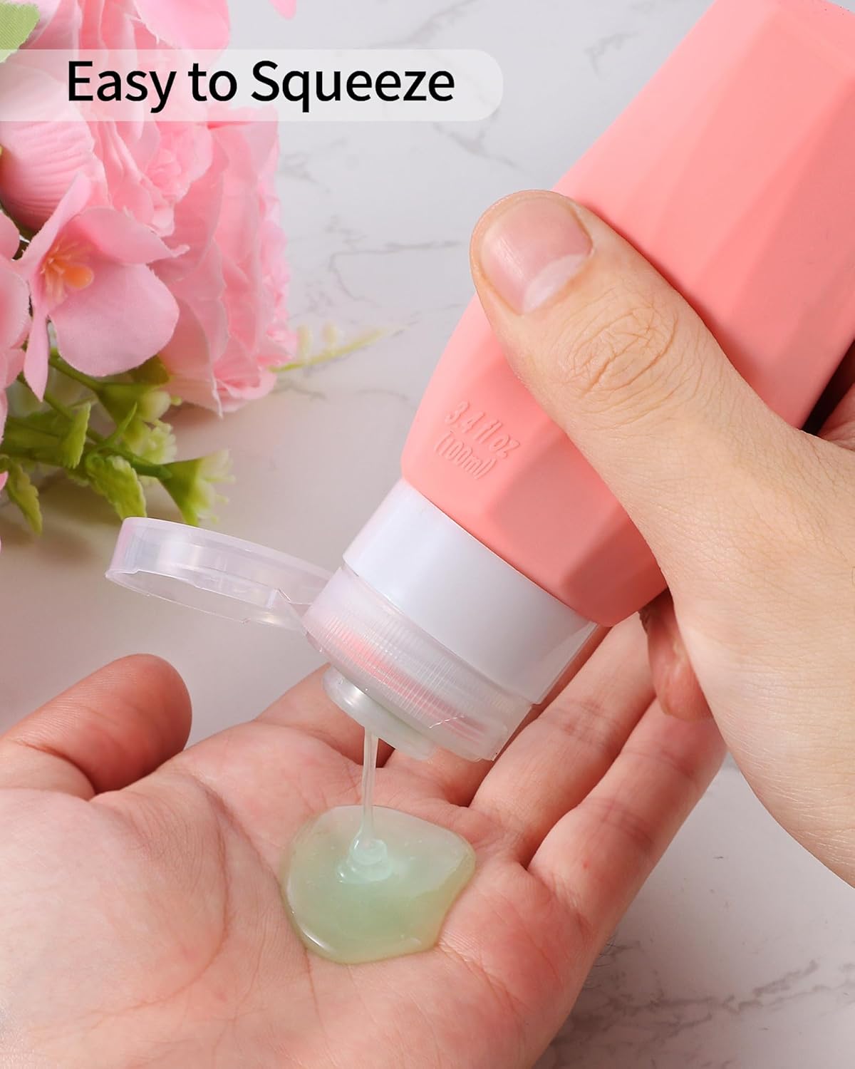 Weseewd 100ml Travel Bottles for Toiletries, 5 Pack TSA Approved Silicone Travel Size Toiletries Bottles, Refillable Leak Proof Travel Accessories Essentials for Cometic Shampoo Conditioner Lotion - Image 4