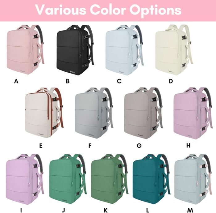 Travel Backpack for Women, Carry On Backpack with USB Charging Port & Shoe Pouch, TSA 15.6inch Laptop Backpack Flight Approved, College Nurse Bag Casual Daypack for Weekender Business Hiking, Pink - Image 2