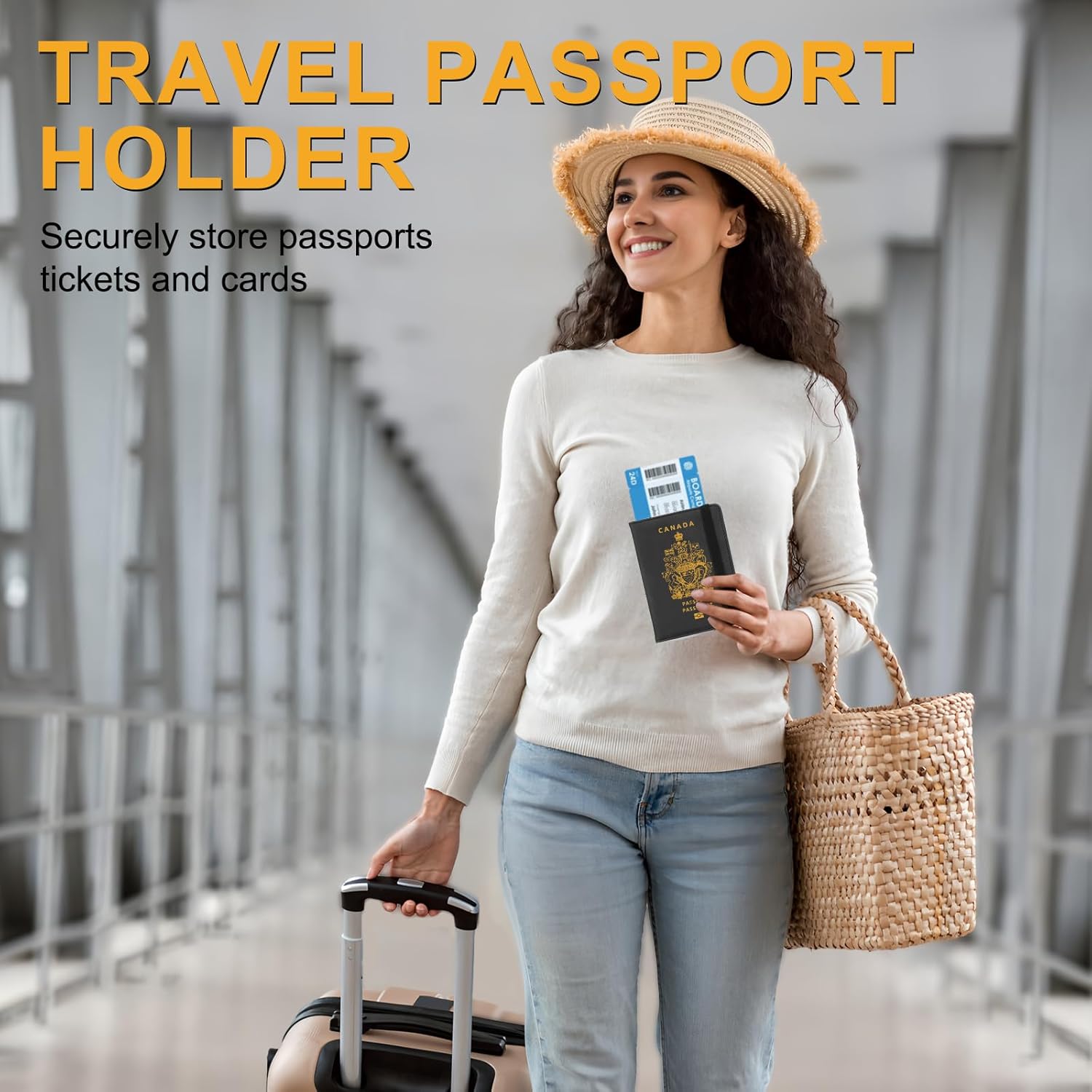 Passport Holder, RFID Blocking Passport Cover Wallet, PU Leather Passport Travel Organizer Case for Women and Men - Image 7