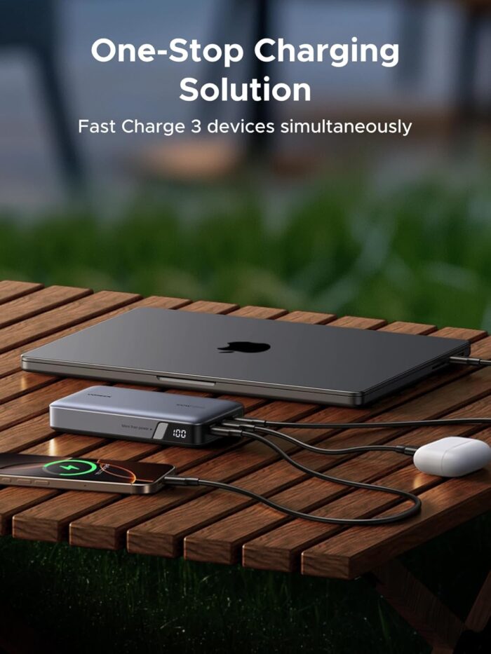 UGREEN 100W Power Bank Fast Charge, 3Ports USB C 20000mAh Portable Charger Fast Charging, 65W Fast Recharge Laptop Battery Bank, Compatible for MacBook Pro Air, Dell, iPad Pro, iPhone 17 Pro Max - Image 3