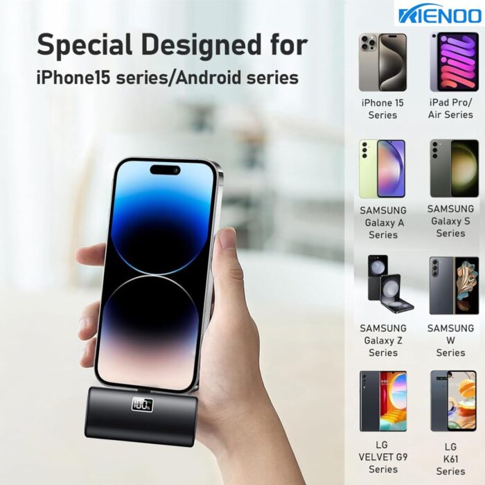 Portable Charger for iPhone 15, [5000mAh] USB-C Power Bank with 20W PD Fast Charging, Mini Portable Battery Phone Charger for iPhone 16/15/15 Plus/15 Pro/15 Pro Max Samsung S22/23 Series,Android-Black - Image 6