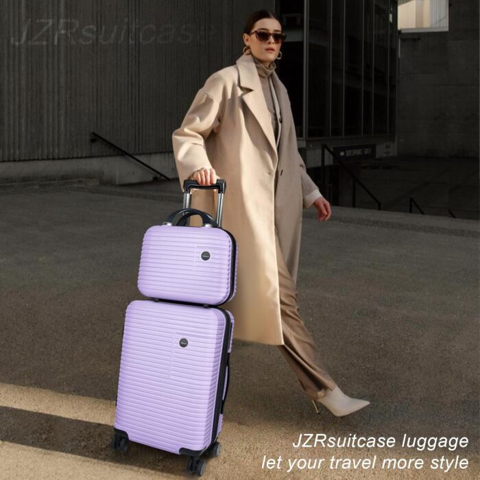 Carry On Luggage Set 2 Piece PC+ABS Hardside Suitcases with Spinner Wheels and TSA Lock for Travelling - Image 3