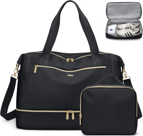 VNINE Travel Duffel Bags for Women Weekender Bags with Shoe Compartment Carry on Overnight Bag with Toiletry Bag Gym Bag with Wet Pocket Personal Item Travel Bag for Labor Delivery