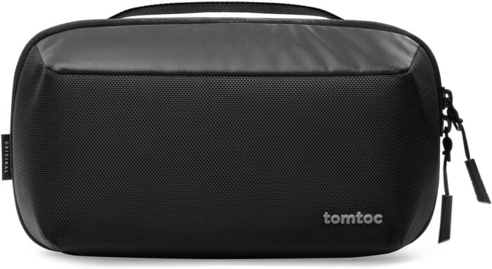 tomtoc Electronic Organizer Accessory Tech Pouch for MacBook Charger, Cables, Power Bank, Hard Drive, Travel Cords, Water-Resistant Storage Bag with Removable Card Slots for USB Adapter, Memory Card