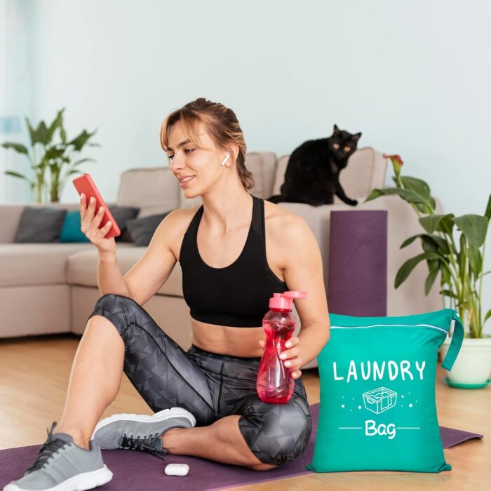 2 Pcs Large Travel Laundry Bag Waterproof Wet Dry Bag Washable Dirty Clothes Bag Bathing Suit Workout Bag for Gym Clothes Laundry Wet Clothes Swimming Yoga - Image 8