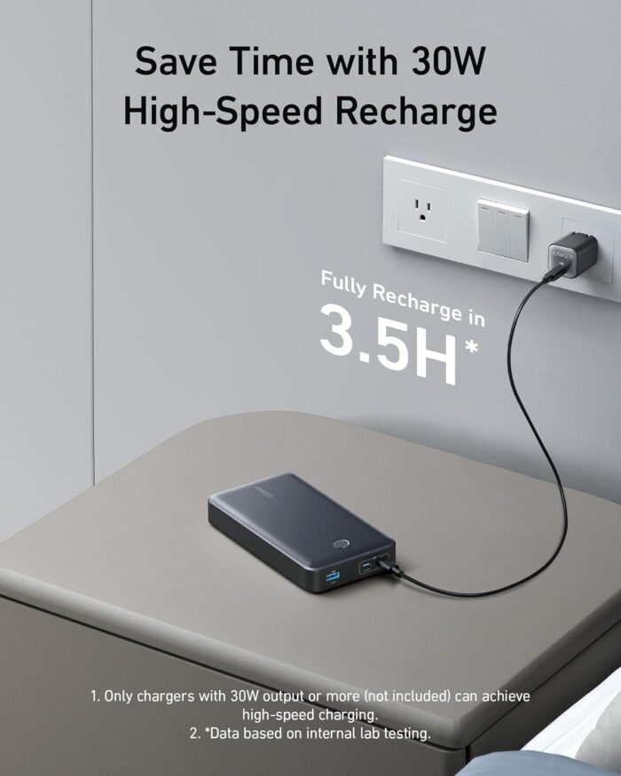 Anker Power Bank, 24,000mAh Portable Charger 65W Battery Pack (PowerCore 24K for Laptop), for MacBook, iPad Pro, iPhone 14/15/16 Series, Apple Watch Series 5 - Image 6