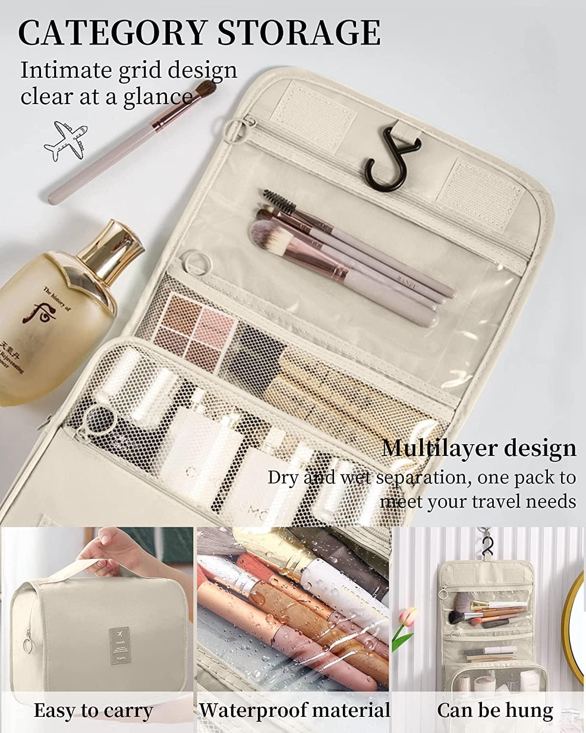 Packing Cubes for Suitcases, 9 Set Compression Storage Travel Luggage Organizers with Toiletry Bag, Shoe Bag & Electronics Bag - Luggage Organizers Suitcase Travel Accessories (Beige) - Image 2