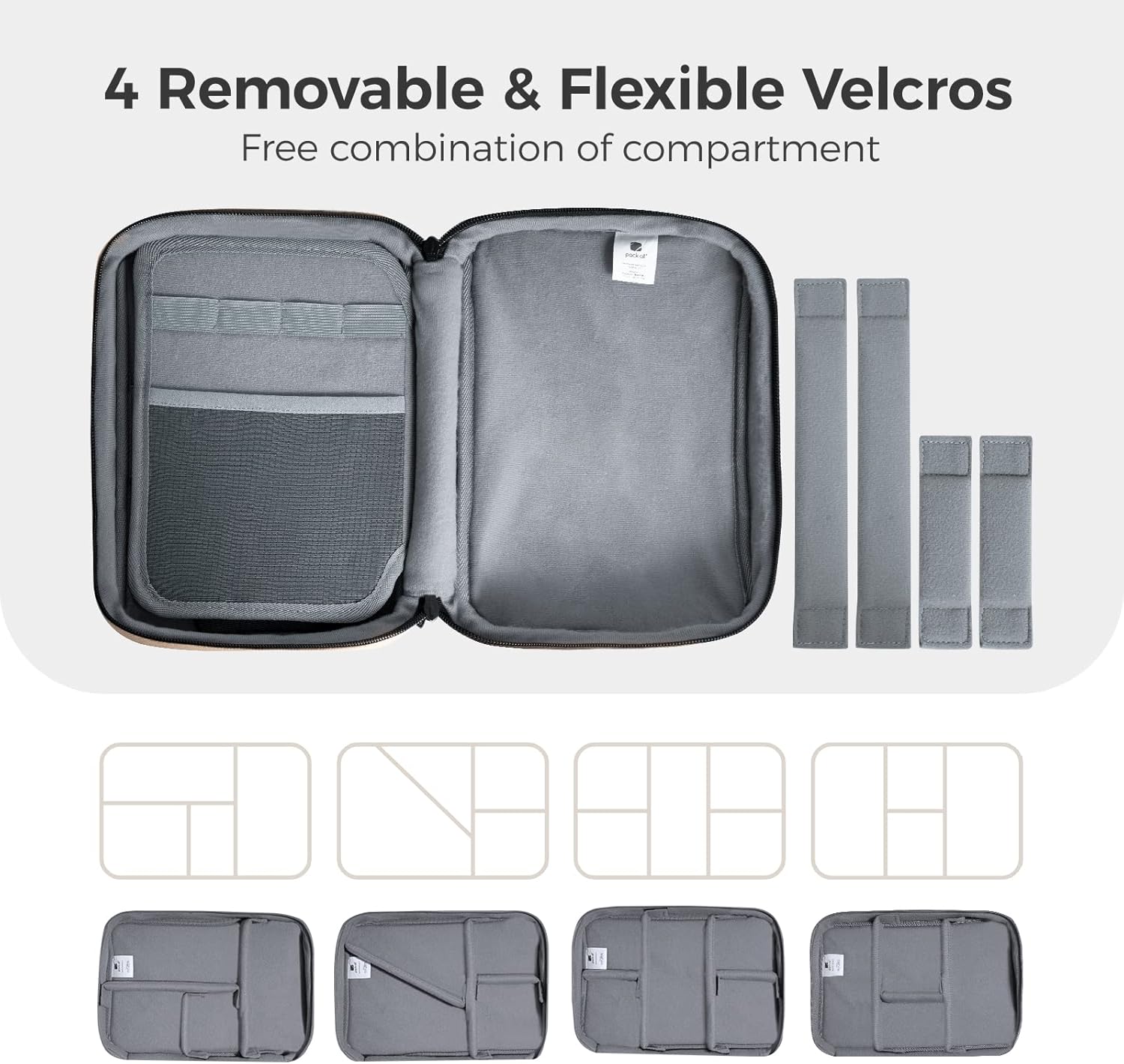 pack all Electronic Organizer Plus, Larger Capcity Cable Organizer Bag, Shockproof Carrying Case, Portable Cord Travel Organizer Storage Bag for Cables, Chargers, Phones, USB, SD Cards(Beige) - Image 7