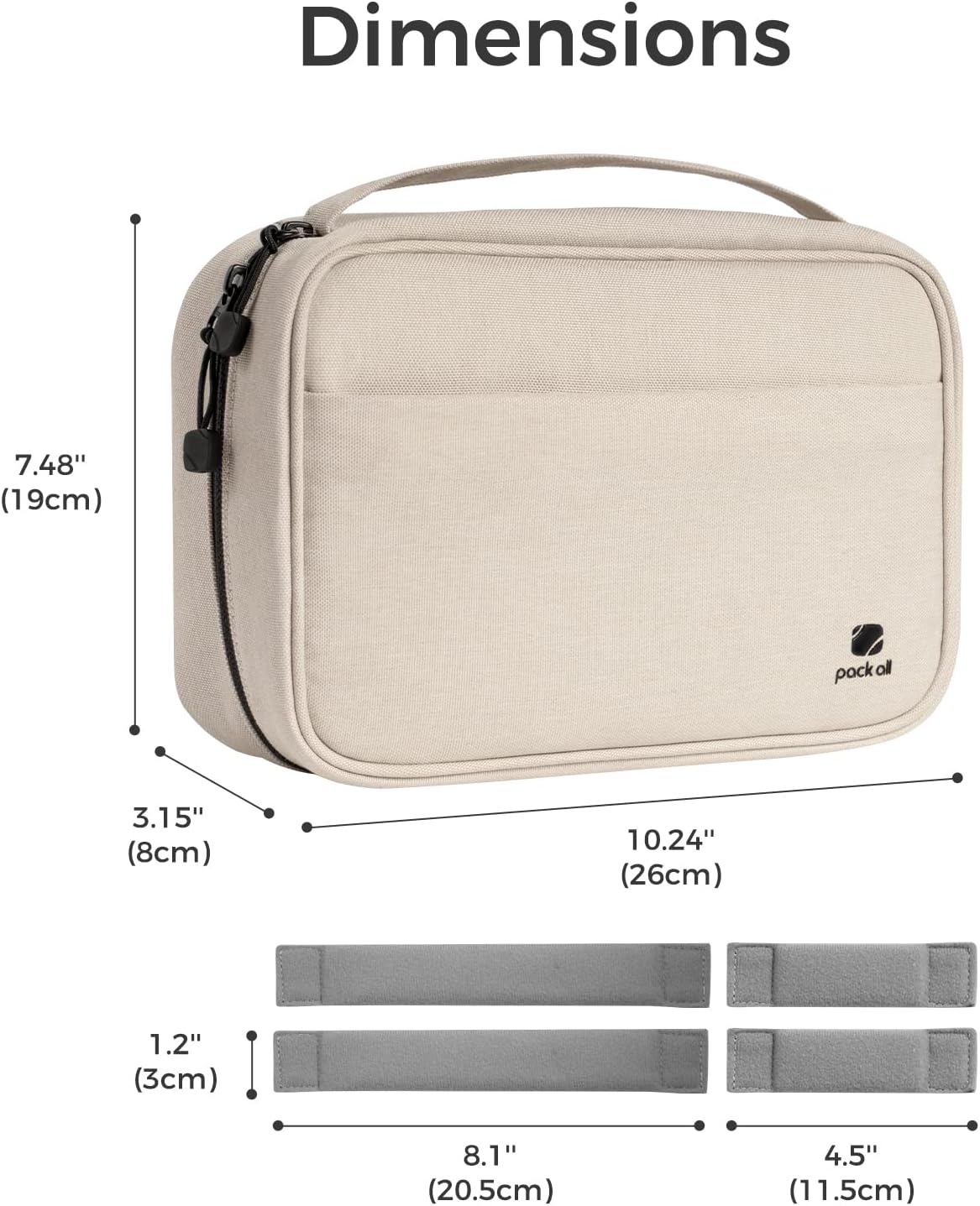 pack all Electronic Organizer Plus, Larger Capcity Cable Organizer Bag, Shockproof Carrying Case, Portable Cord Travel Organizer Storage Bag for Cables, Chargers, Phones, USB, SD Cards(Beige) - Image 5