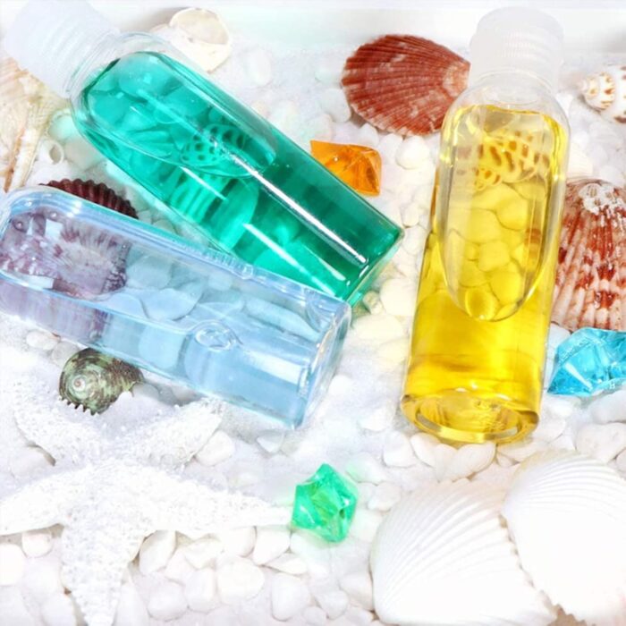 10 Pack Plastic Travel Bottles Set, Clear 100ml/3.4 oz Leak Proof Refillable Squeeze Bottles Flip Cap Empty Bottles with Funnels Labels for Shampoo Conditioner Lotion - Image 3
