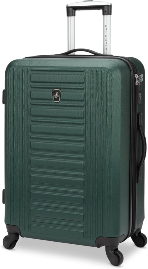 ATLANTIC Acclaim II Hardside Durable Luggage — Large Checked Suitcase with 4 Spinner Wheels, TSA Locks, and Lightweight Construction — Green, 28-inch