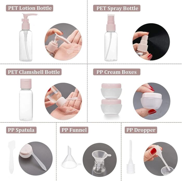 Travel Bottles for Toiletries, 13Pcs TSA Approved Travel Containers Leakproof Refillable Squeezable Containers, Travel Essentials Accessories with Tag for Shampoo Lotion Body Wash - Image 4
