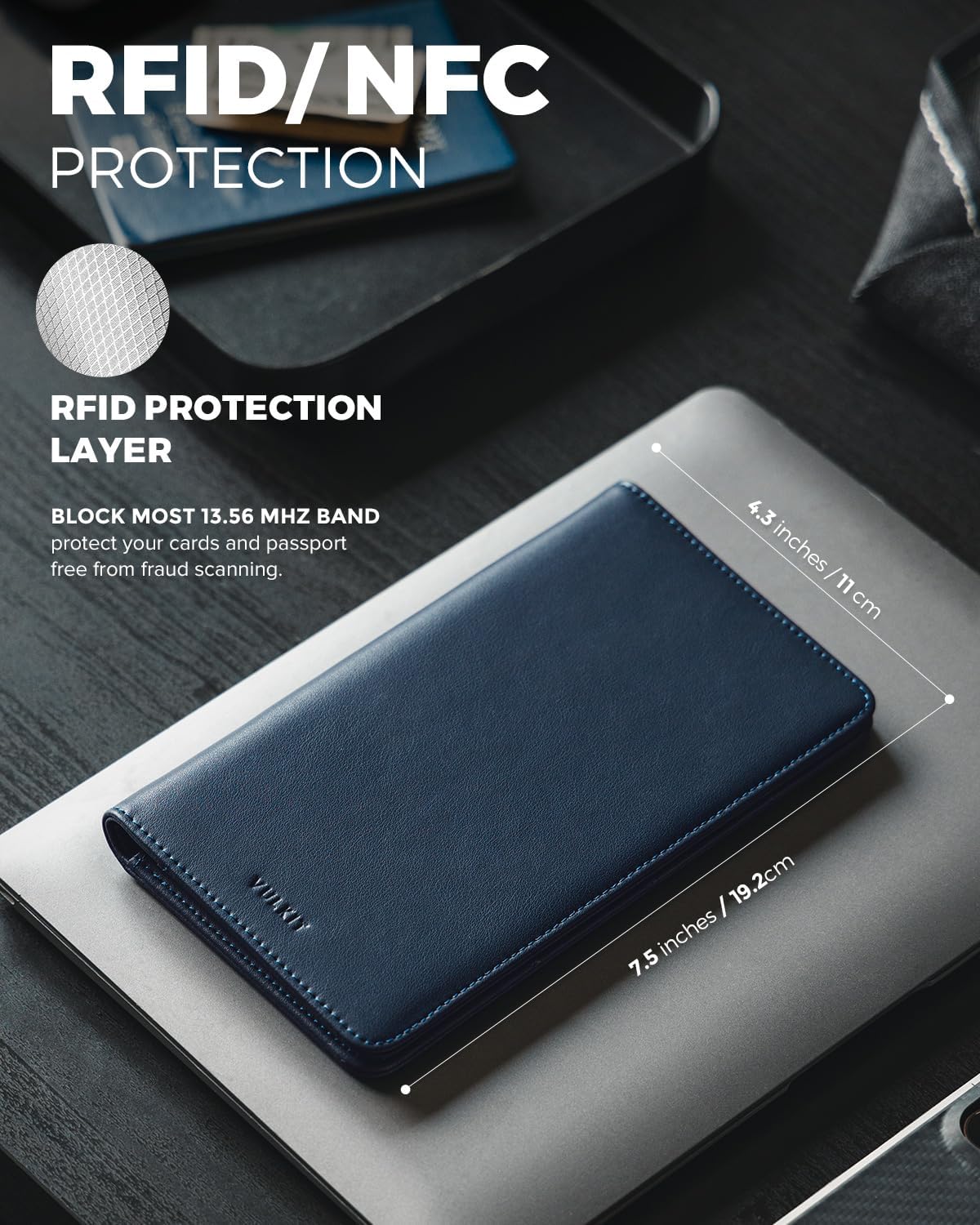 VULKIT Passport Holder Wallet RFID Blocking Travel Wallet for Men & Women - Image 3