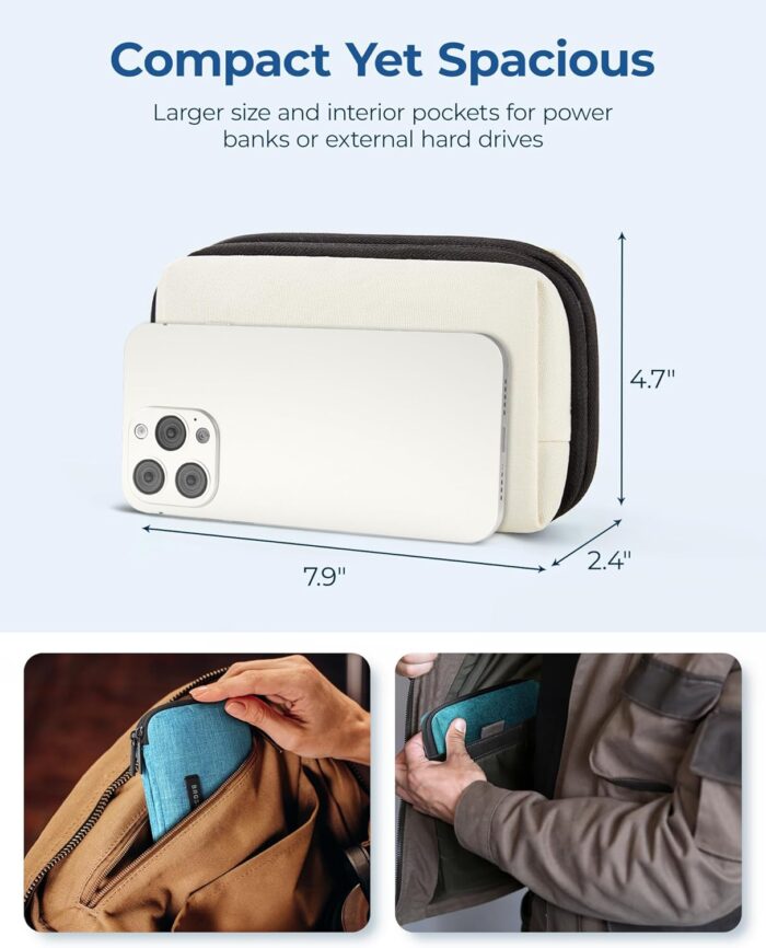 BAGSMART Electronics Organizer Travel Case, Travel Cable Organizer Bag, Charger Organizer, Travel Essentials, Cord Organizer, Tech Organizer as Travel Accessories for Charger, Phone, Earphone, Teal - Image 8