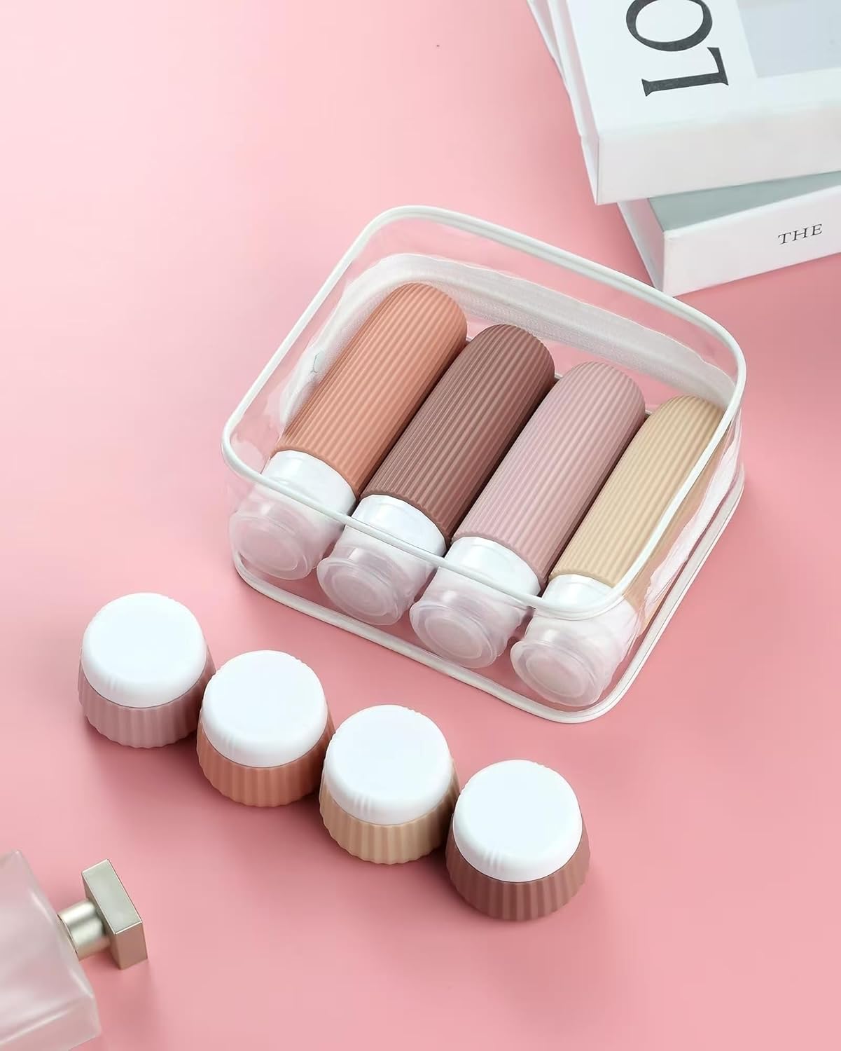 Mrsdry Travel Bottles for Toiletries 8 Pack, Tsa Approved Travel Size Toiletries Containers with Clear Bag, Leak Proof Silicone Squeezable Traveler Essentials Creams Jars - Image 5