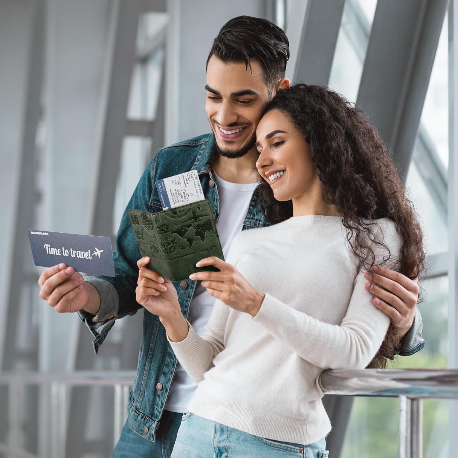 VULKIT Passport Holder with Magnetic Closure RFID Blocking Travel Wallet Passport Book Cover Boarding Pass Holder Travel Essentials - Image 2