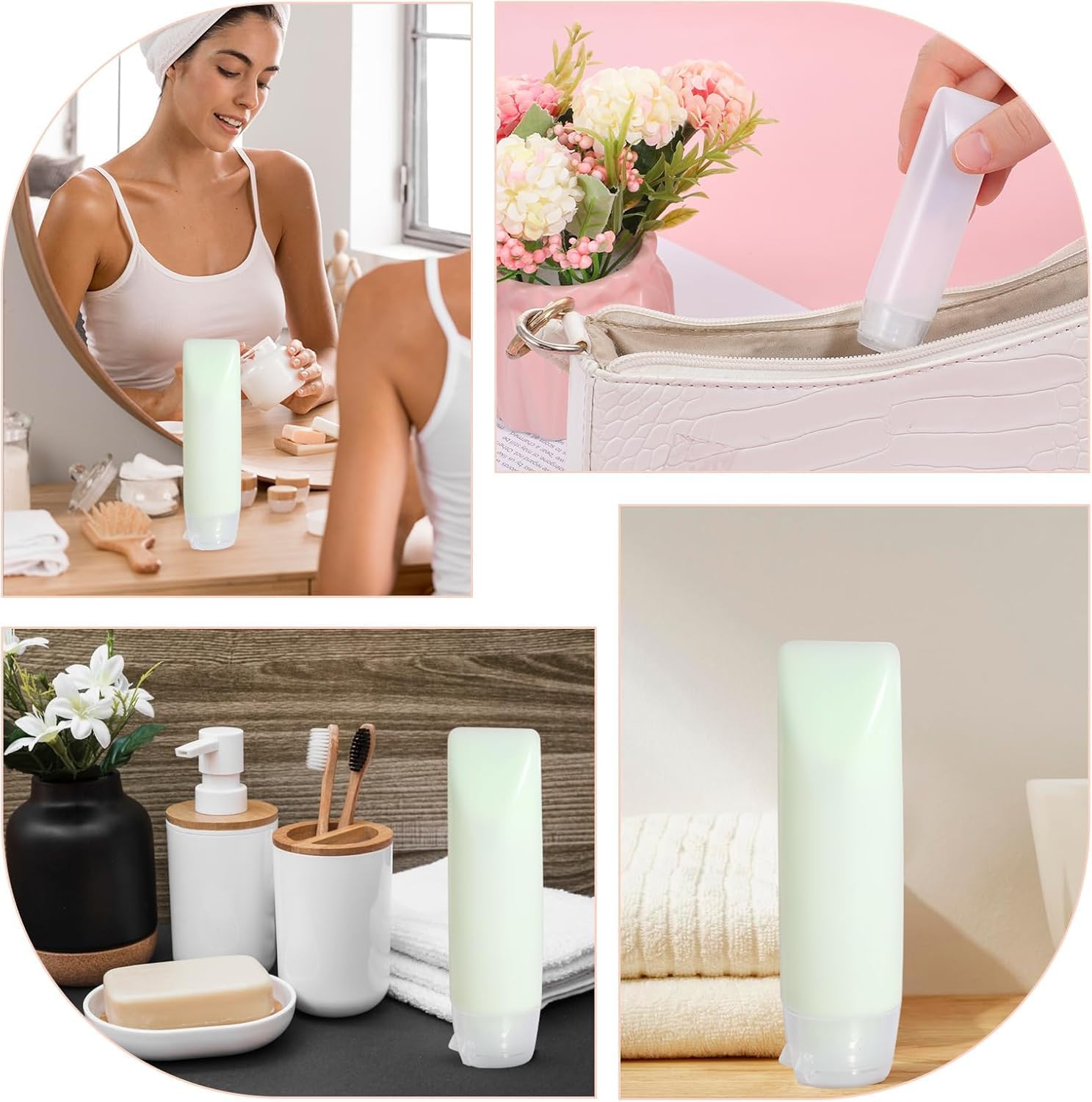 Amaezorx 5-Pack 1oz Travel Bottles Leak Proof - Refillable Clear Toiletry Containers for Shampoo, Lotion & Cosmetics, Empty Squeeze Tubes with Twist Cap, TSA Approved Portable Dispensers - Image 3