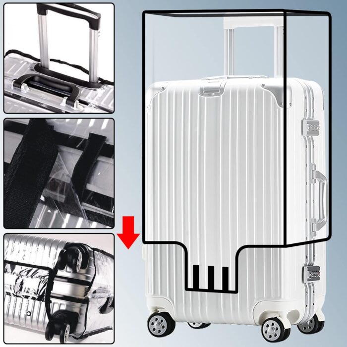 FF1 Luggage Protector Suitcase Cover PVC Bag Dust Proof Travel Suitcase Fits Most 30" - Image 3