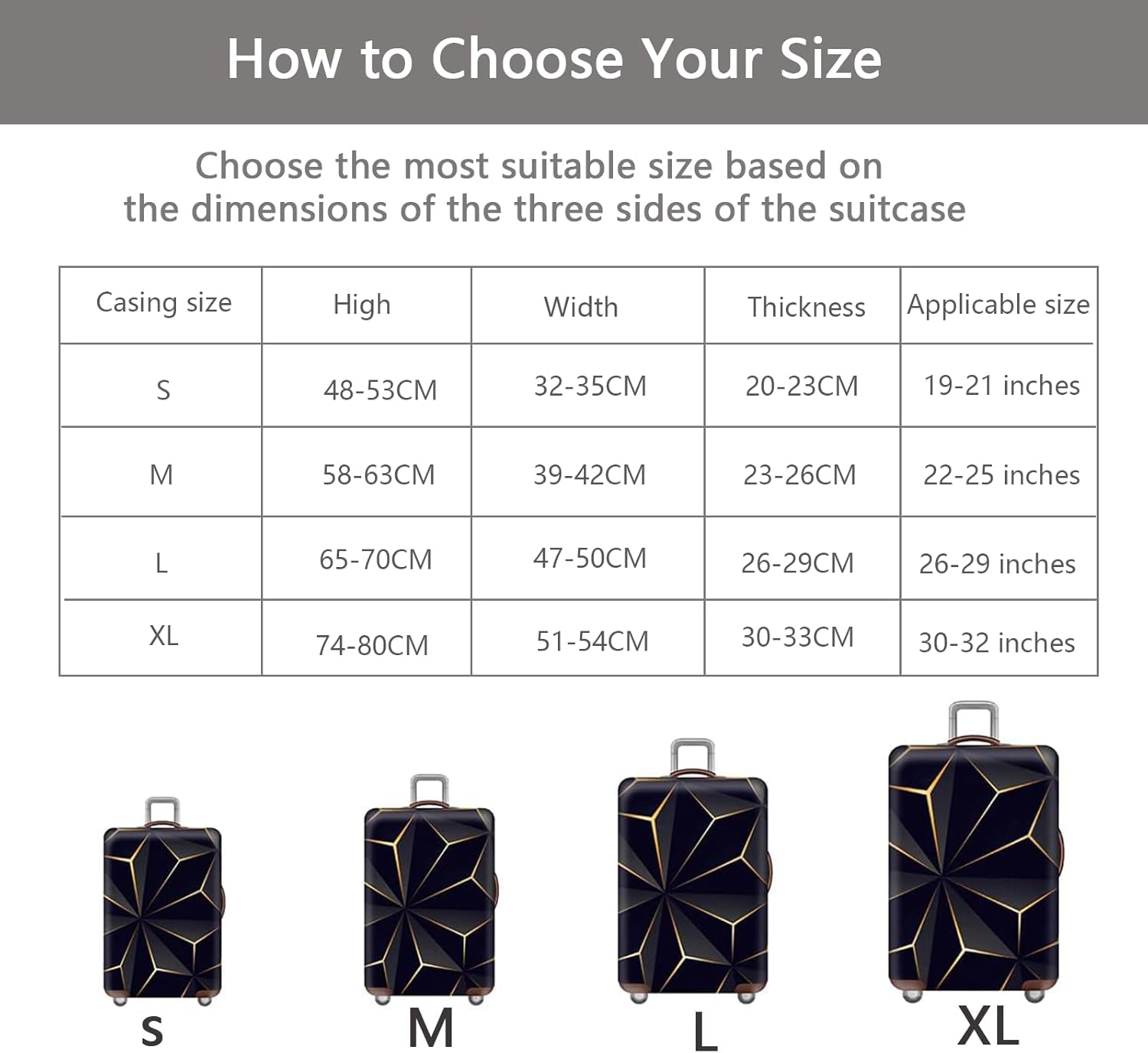 Travel Luggage Cover, Washable Spandex Travel Luggage Protector, Dustproof Anti Scratch Washable Suitcase Protector, Elastic Dustproof Protective Covers for Wheeled Suitcase (S) - Image 2