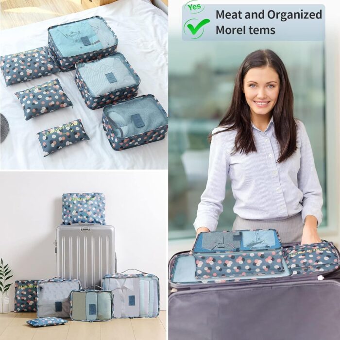 compression packing cube travel luggage set sac rangement valise Packing Cubes for Carry on Suitcase,Packing Cubes for Carry on Suitcase,6 Set Travel Essentials, Organizer in 6 Sizes - Image 6