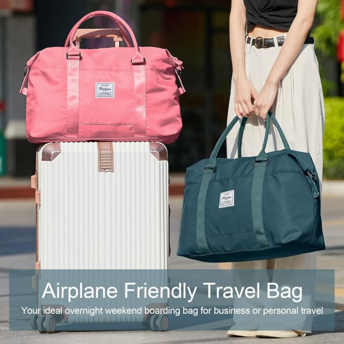 Sport Travel Duffle Bag Gym Tote Bag for Women Weekender Carry on Bags for Airplane Ladies Beach Overnight Waterproof Hospital Luggage Bag with Wet Pocket,A10-Peacock Blue - Image 7