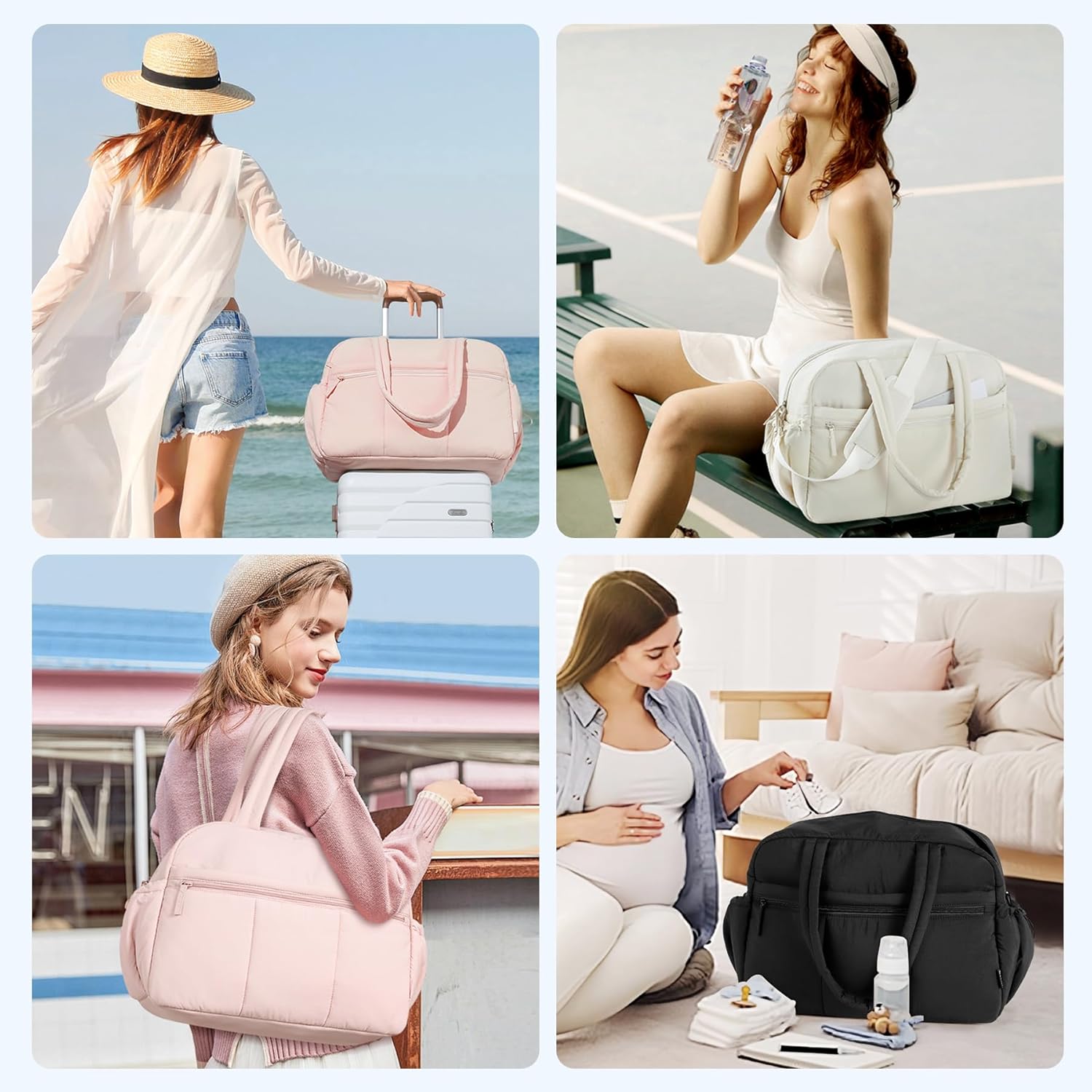 CLUCI Weekender Travel Bag for Women, 30L Duffle Tote Bag Carry On Bag Puffer Bags Gym Bag Small with Wet Pocket - Image 2