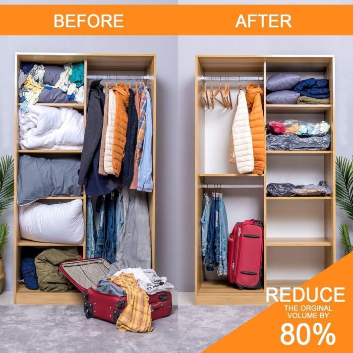16 Pack Travel Vacuum Bags For Luggage,Carry-on Size Vacuum Seal Bags for Luggage and Suitcase Compression, Space Saver for Clothes and Clothing Organization - Image 4