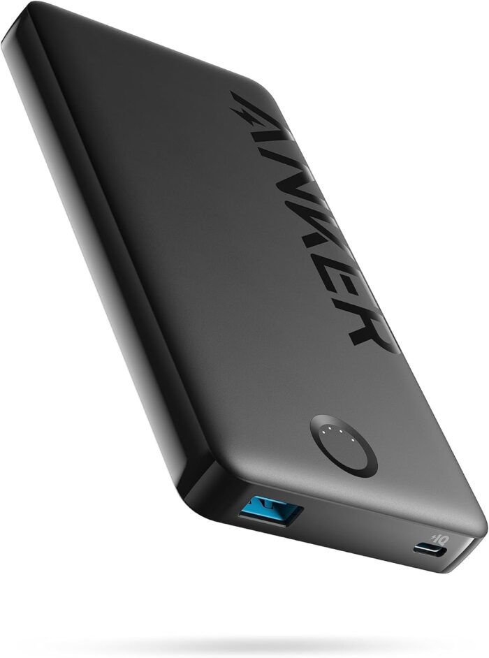 Anker Power Bank, 10,000mAh Portable Charger (PowerCore PIQ), High-Capacity Battery Pack for iPhone 15/15 Plus/15 Pro/15 Pro Max/14/14 Pro/Samsung/Pixel/LG (Cable and Charger Not Included)(Black)
