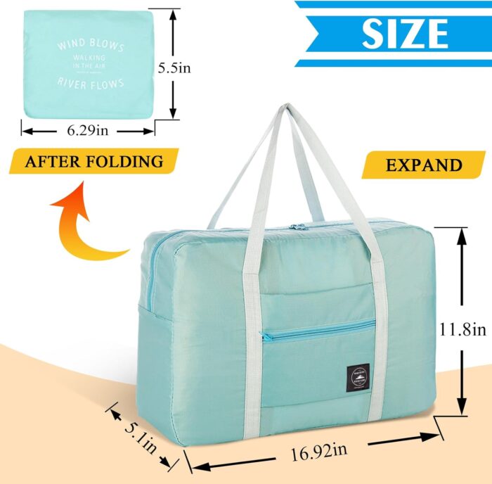 4PCS Foldable Travel Bag Luggage Storage for Sports Gym Water Resistant Nylon Canvas Duffel for Men, Women 32 Liter （4PCS） - Image 2