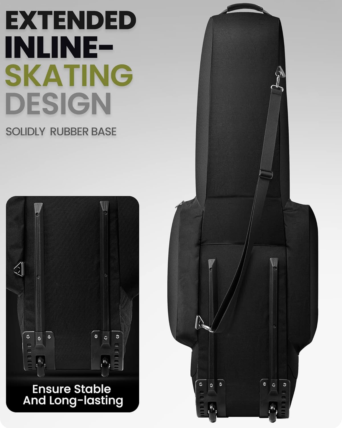 OutdoorMaster Padded Golf Club Travel Bag with Wheels, 900D Heavy Duty Oxford Golf Travel Case, Soft-Sided Golf Club Bag, Shoes and Accessories Compartment - Image 4