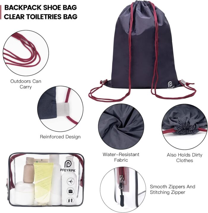 PFEYRPK Ultralight Compression Packing Cubes for Travel,Expandable Packing Organizers for carry on Suitcase With Clear Toiletries Bag and Backpack Bag 7 Set - Image 6
