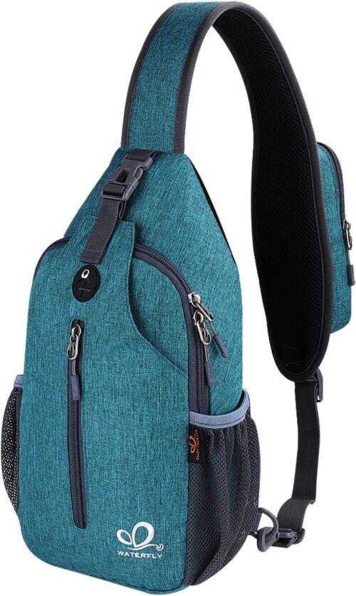 WATERFLY Sling Bag Sling Backpack Crossbody Bag Hiking Daypack for Men Women