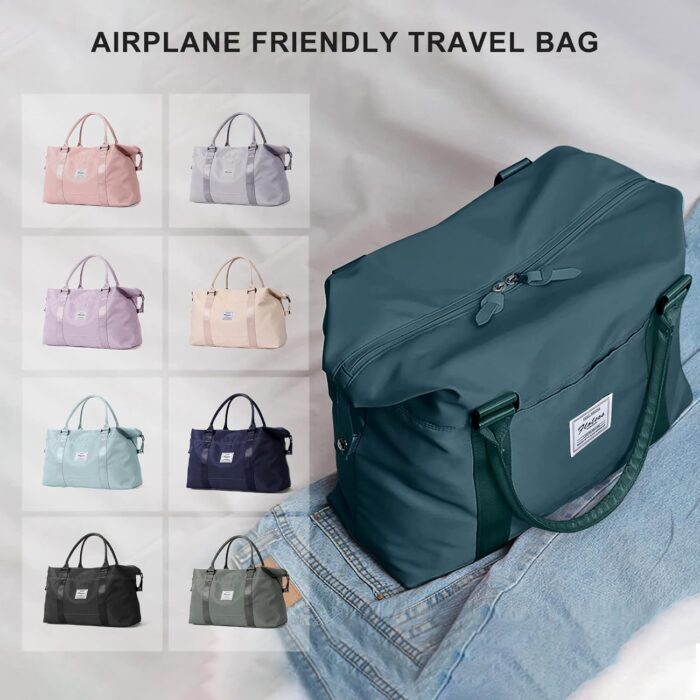 Sport Travel Duffle Bag Gym Tote Bag for Women Weekender Carry on Bags for Airplane Ladies Beach Overnight Waterproof Hospital Luggage Bag with Wet Pocket,A10-Peacock Blue - Image 2