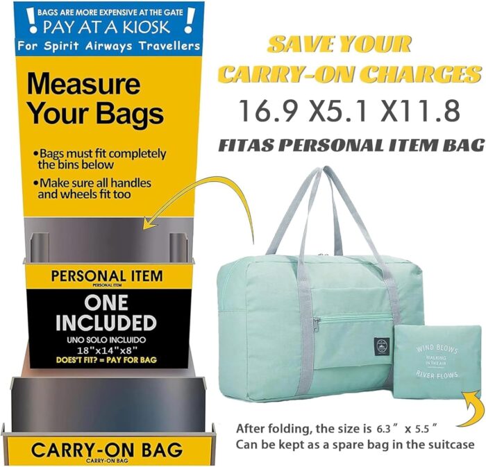 4PCS Foldable Travel Bag Luggage Storage for Sports Gym Water Resistant Nylon Canvas Duffel for Men, Women 32 Liter （4PCS） - Image 6