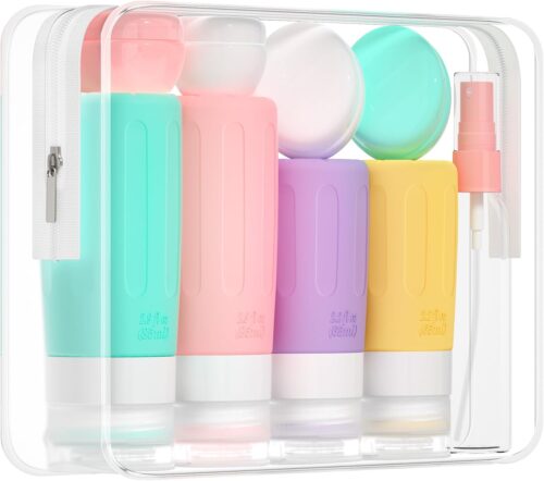 16 Pack Travel Bottles Set for Toiletries, Morfone TSA Approved Travel Containers Leak Proof Silicone Squeezable Travel Accessories 2oz 3oz for Shampoo Conditioner Lotion Body Wash (BPA Free)