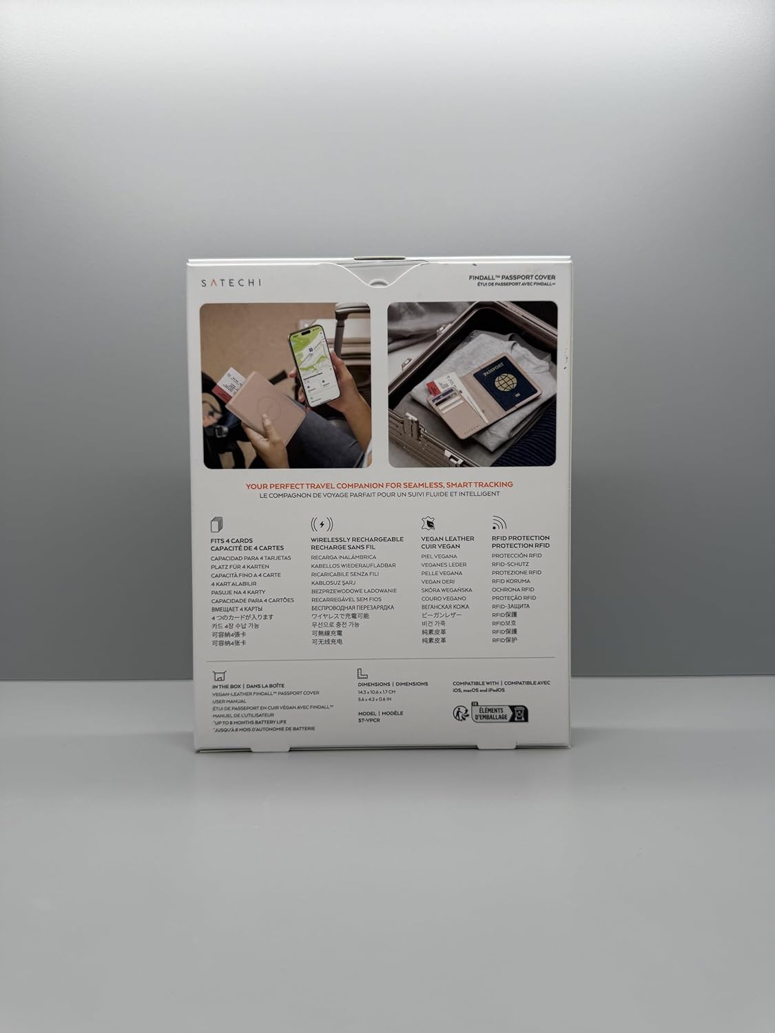 Satechi Passport Holder for Travel with Find My, Passport Cover with 4 Card Holder, Wireless Charging, and RFID Protection – Travel Essential Vegan Leather Passport Holder – Desert Rose - Image 13