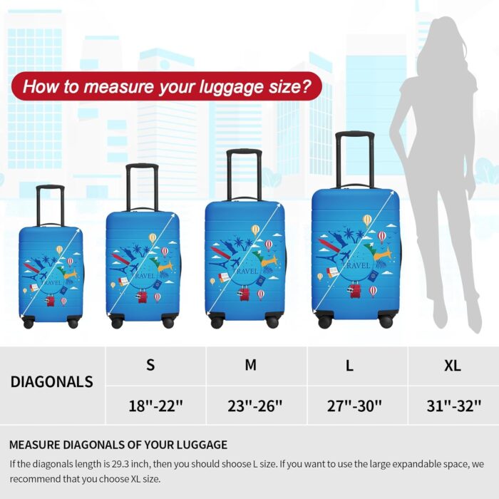 GalleryGlide Luggage Covers for Suitcase TSA Approved, Suitcase Cover Protector Anti Scratch Dirt Fits 18-32 Inch Luggage - Image 6