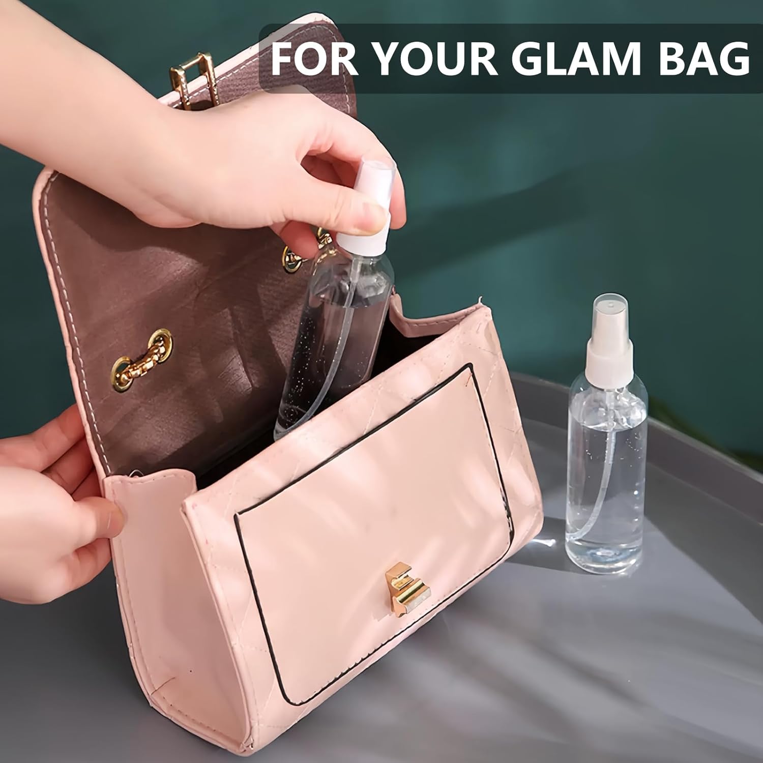 DTDNZKN 4 Pack 3.4 Oz (100ml) Small Spray Bottles, TSA Approved Travel Bottles for Toiletries with Labels - Fine Mist, Refillable, Reusable, Leak Proof - Image 3