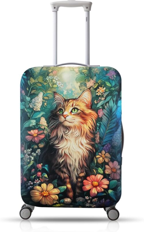 HOSTK Luggage Cover for Suicase, Anti Scratch Personalized Suitcase Protectors, Approved Travel Baggage Covers, Washable & Stretchable Suitcase Cover for 22-24 Inch Luggage(M)