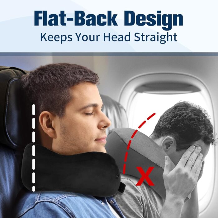 Cirorld Neck Pillow for Traveling, Travel Pillows for Airplanes,100% Pure Memory Foam Travel Neck Pillow, Adjustable Flight Pillow, Portable Plane Accessories with Eye Mask, Earplugs, Carry Bag - Image 4