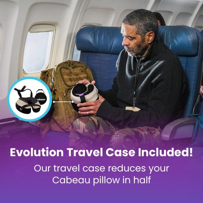 Cabeau Evolution TNE S3 Travel Pillow - Neck Pillow for Traveling - Memory Foam Airplane Pillow - Neck Pillow with Attachment Straps - Support for Travel, Home, Office, and Gaming - Berlin - Image 8