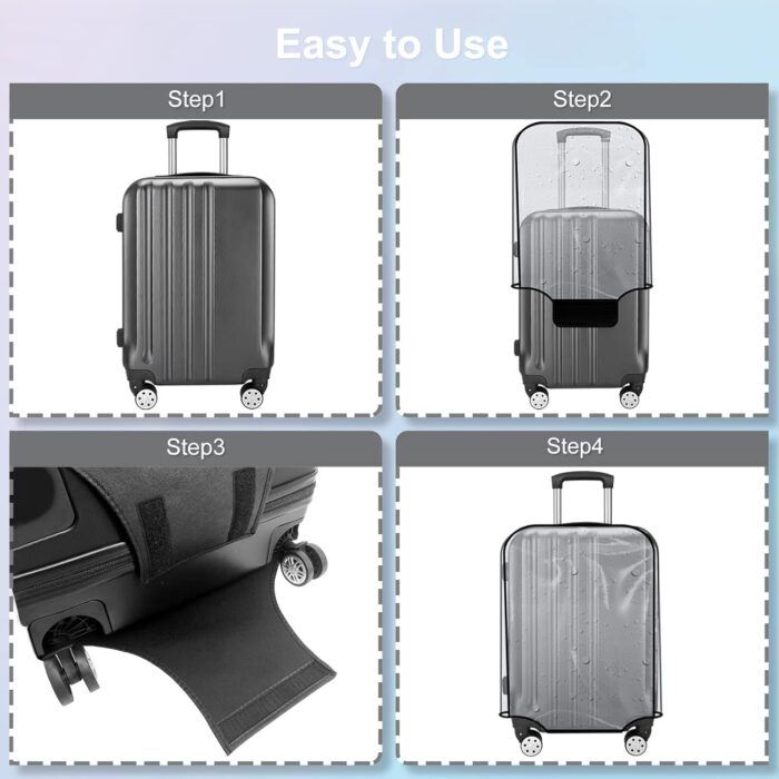 JZRTravel Luggage Covers Protector for 24 Inch Suitcase Thicken Clear PVC Case Protective Cover. (57 * 42 * 28 cm) - Image 7
