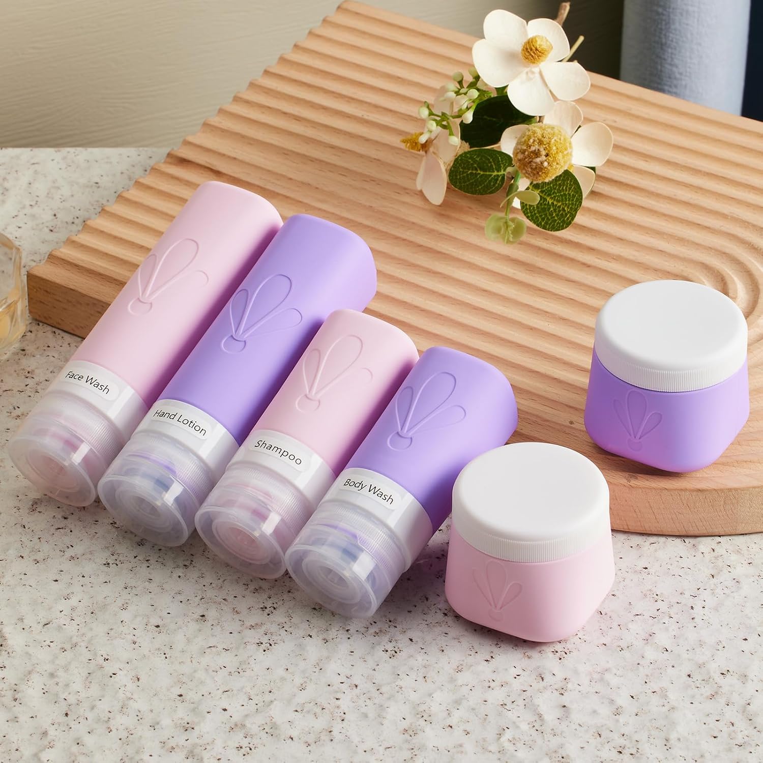 INSFIT Silicone Travel Bottles Set, 6 Pack Size Toiletries, Leakproof Travel Bottles for Toiletries, Accessories for Women, Airplane Travel Essentials, Containers for Toiletries - Image 4