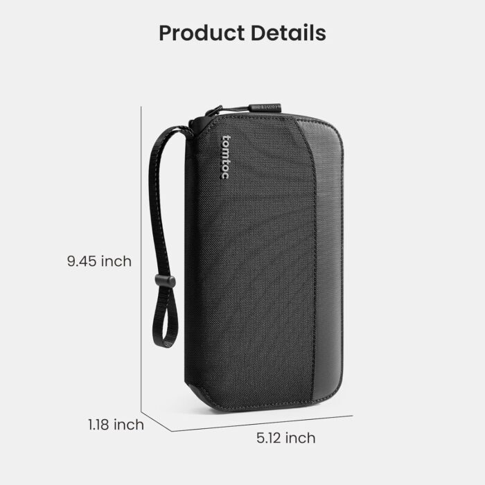 tomtoc Passport Holder Family with RFID Blocking, Passport Wallet Women Men, with Airtag & Sim Card Holder and Eject Pin, Travel Document Organizer with Wrist Strap, Up to 4 Passports, Water-resistant - Image 9