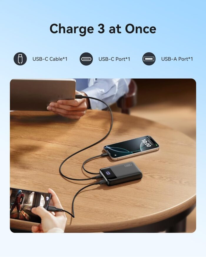 INIU 20000mAh Power Bank, Small Fast Charging 45W Portable Charger, USB C in&out Powerbank with Built in Cable, Travel Battery Pack, Portable Phone Charger for iPhone 17 16 15 Samsung S25 S24 iPad etc - Image 6
